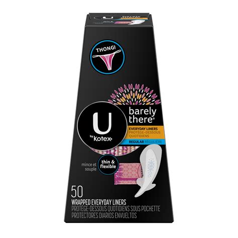 kotex thong panty liners|U by Kotex Barely There Liners, Thong, Light .